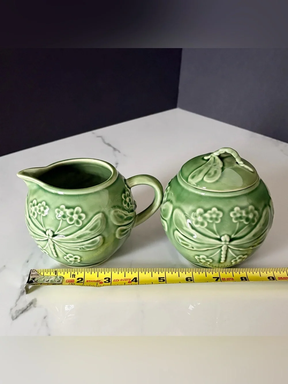 Dragonfly Sugar Creamer SET by Bordallo Pinheiro